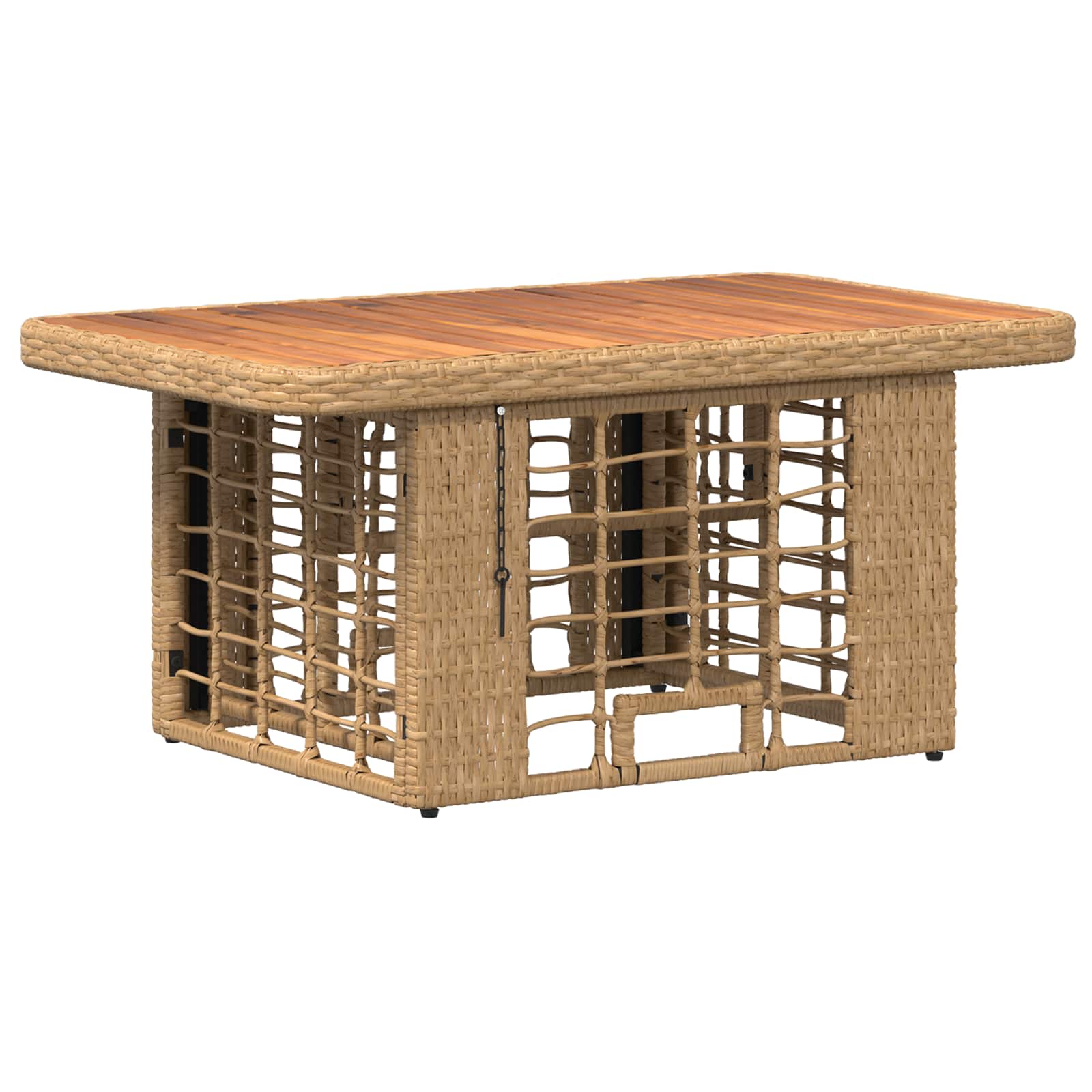 Set da Pranzo per Giardino con cuscino 3 pcs Naturale e Bianco | homemem39