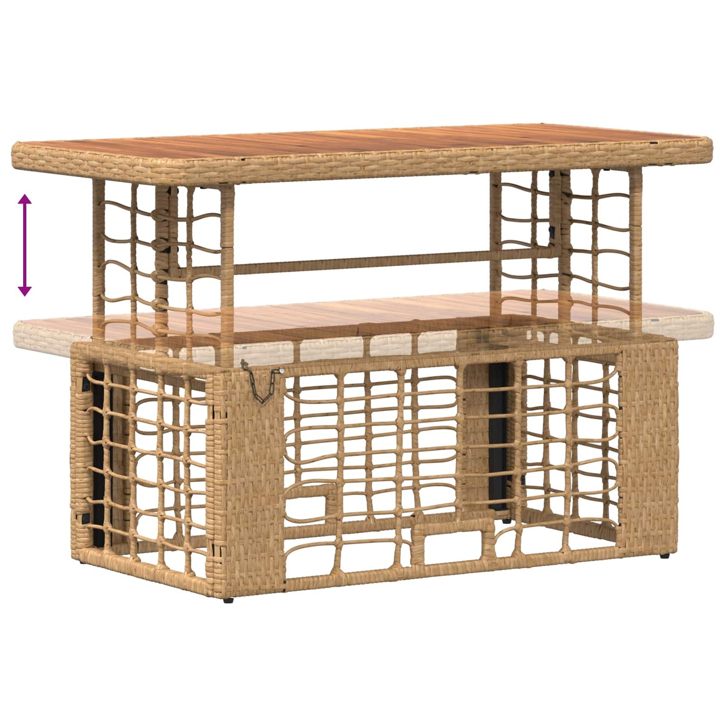 Set da Pranzo per Giardino con cuscino 4 pcs Naturale e Bianco | homemem39