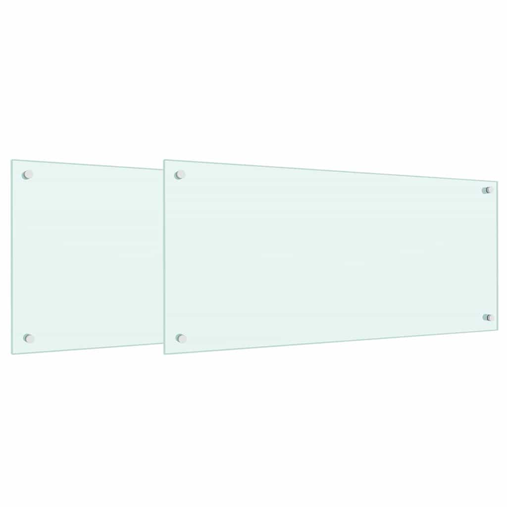 Rivestimento da Cucina 2 pcs Bianco 90 x 40 cm vetro temperato