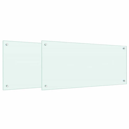 Rivestimento da Cucina 2 pcs Bianco 90 x 40 cm vetro temperato