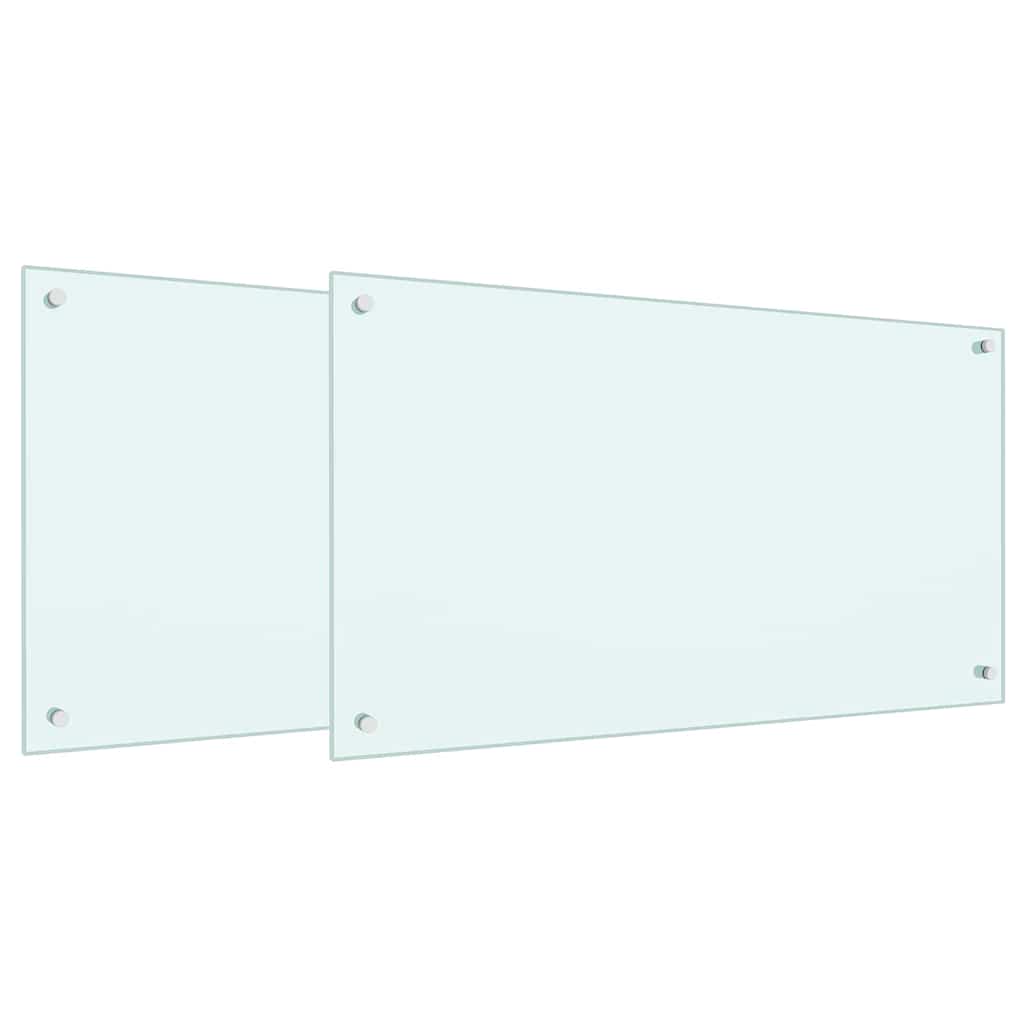 Schienale da cucina 2 pcs Bianco 90 x 50 cm vetro temperato | homemem39