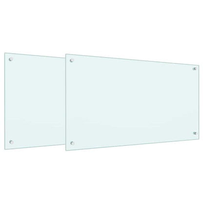 Schienale da cucina 2 pcs Bianco 90 x 50 cm vetro temperato | homemem39