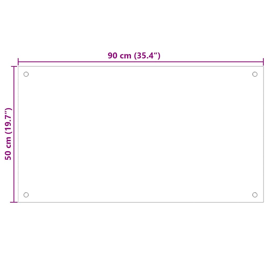 Schienale da cucina 2 pcs Bianco 90 x 50 cm vetro temperato | homemem39