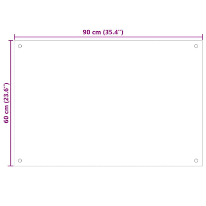 Schienale da cucina 2 pcs Bianco 90 x 60 cm vetro temperato | homemem39