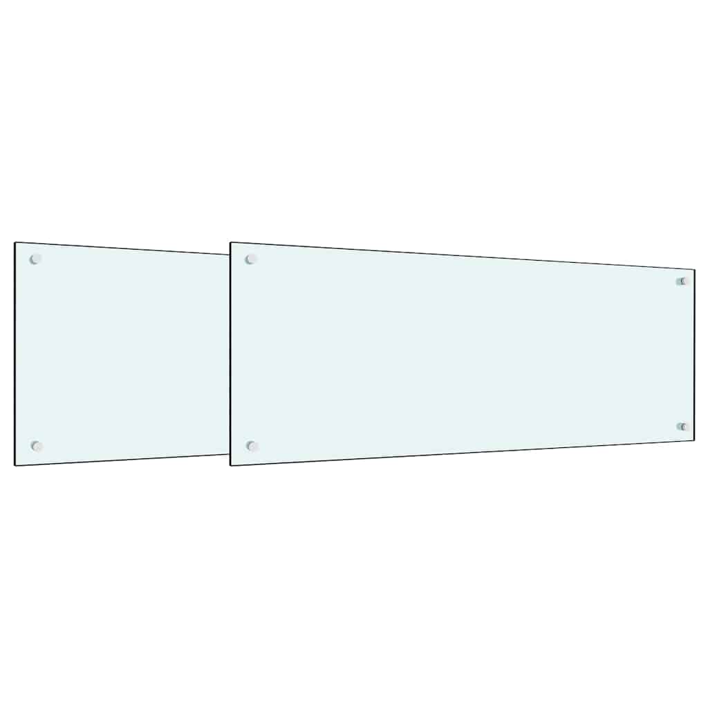 Schienale da cucina 2 pcs Bianco 100 x 40 cm vetro temperato | homemem39