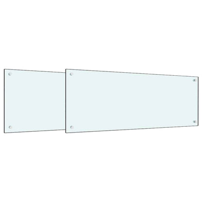 Schienale da cucina 2 pcs Bianco 100 x 40 cm vetro temperato | homemem39