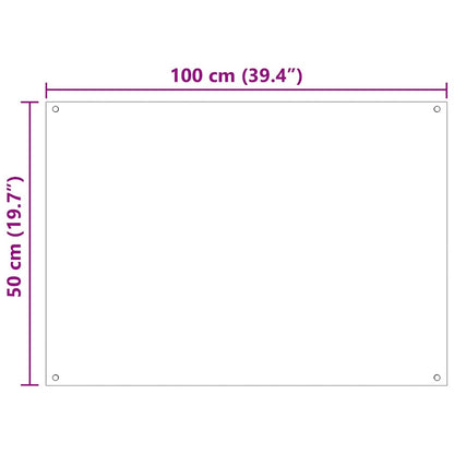 Rivestimento da Cucina 2 pcs Bianco 100 x 50 cm vetro temperato