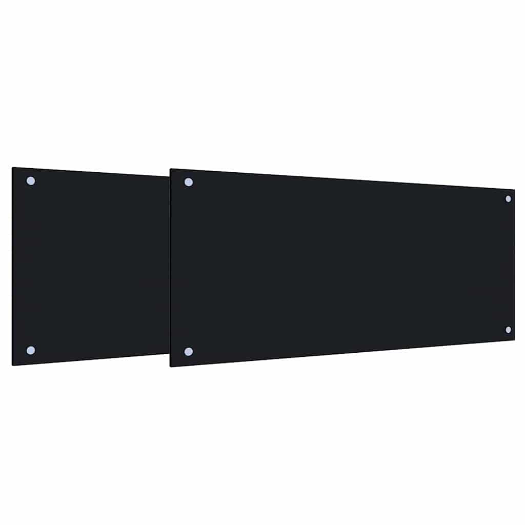 Schienale da cucina 2 pcs Nero 90 x 40 cm vetro temperato | homemem39