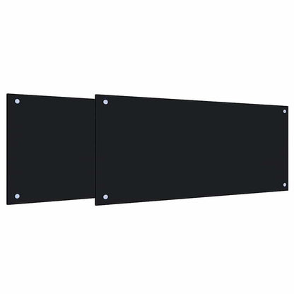 Schienale da cucina 2 pcs Nero 90 x 40 cm vetro temperato | homemem39