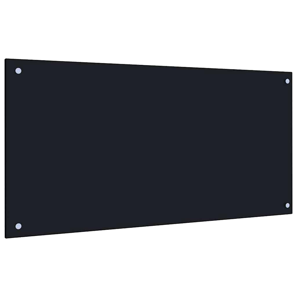 Schienale da cucina 2 pcs Nero 100 x 50 cm vetro temperato | homemem39