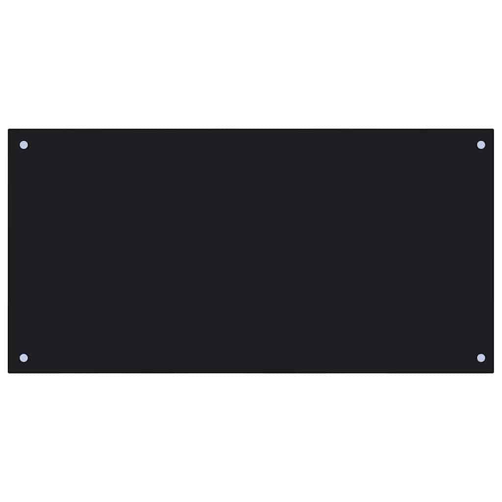 Schienale da cucina 2 pcs Nero 100 x 50 cm vetro temperato | homemem39