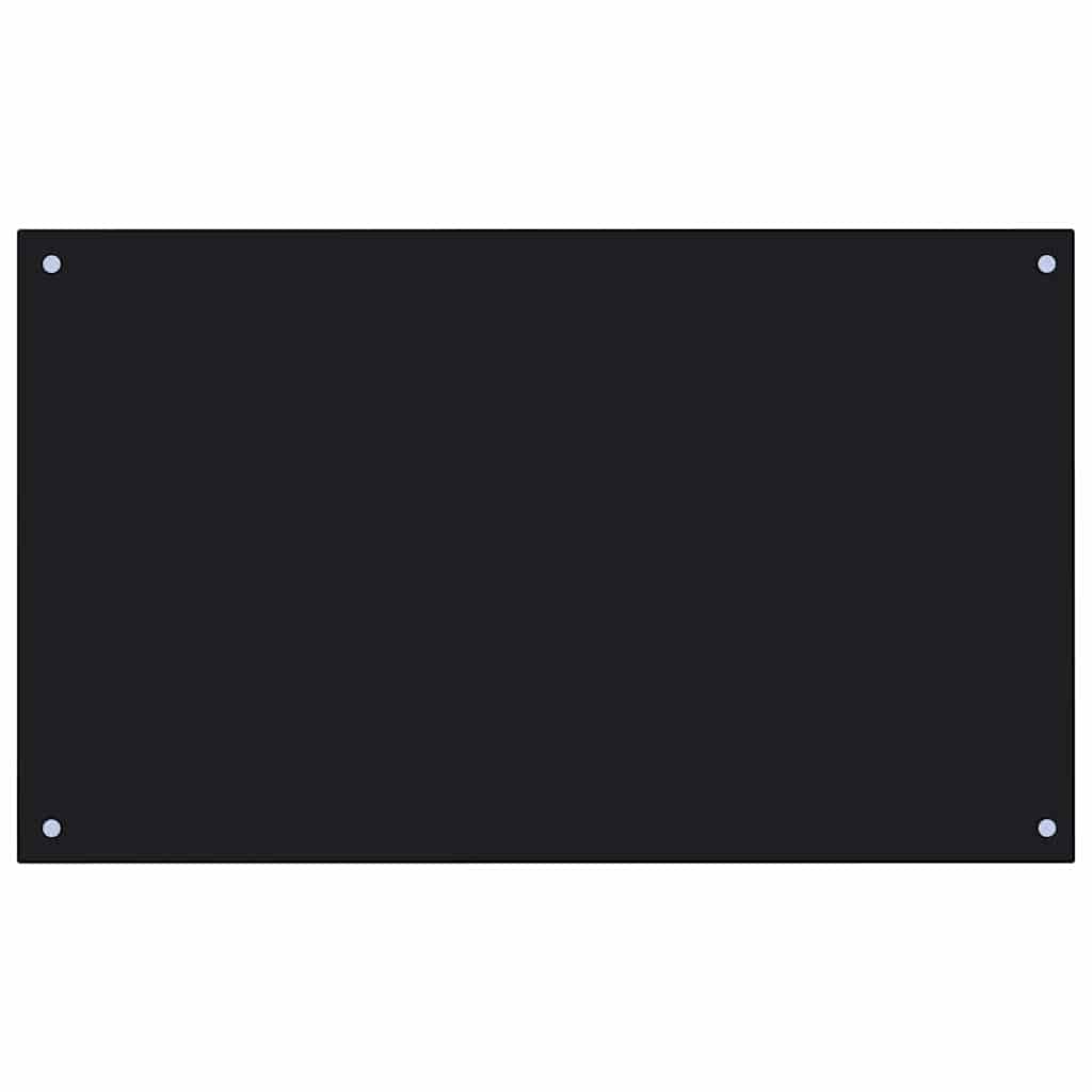 Rivestimento da Cucina 2 pcs Nero 100 x 60 cm vetro temperato