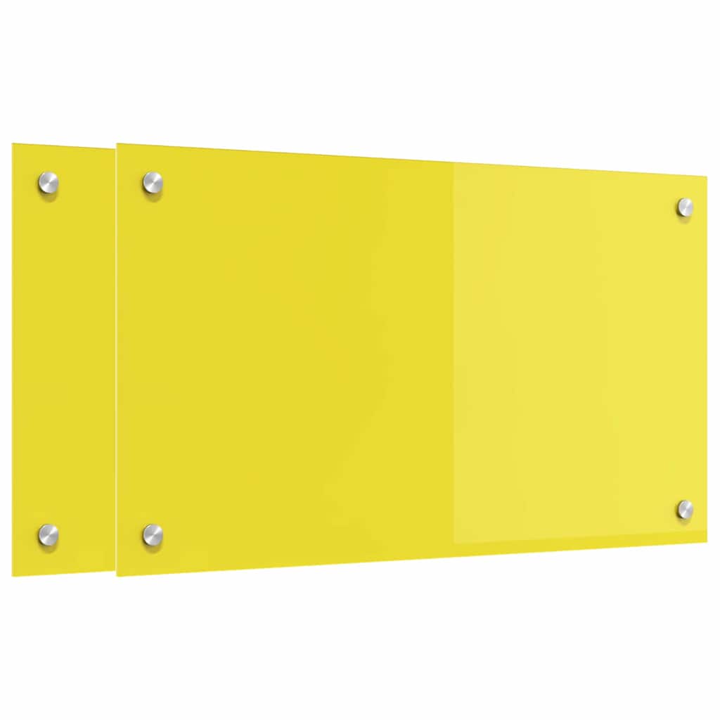 Rivestimento da Cucina 2 pcs Giallo 70 x 40 cm vetro temperato