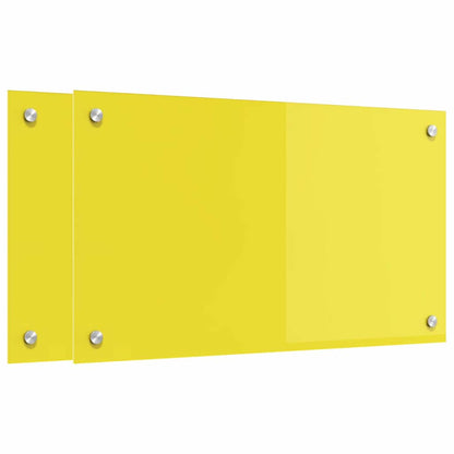 Rivestimento da Cucina 2 pcs Giallo 70 x 40 cm vetro temperato