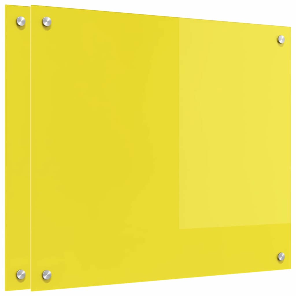 Rivestimento da Cucina 2 pcs Giallo 70 x 60 cm vetro temperato