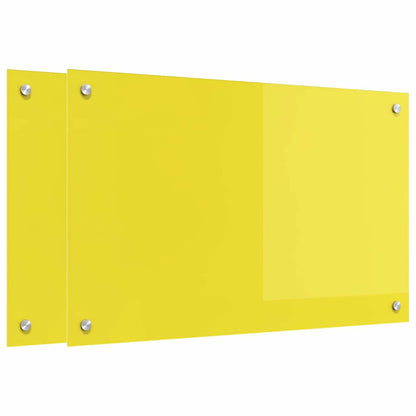 Rivestimento da Cucina 2 pcs Giallo 80 x 50 cm vetro temperato