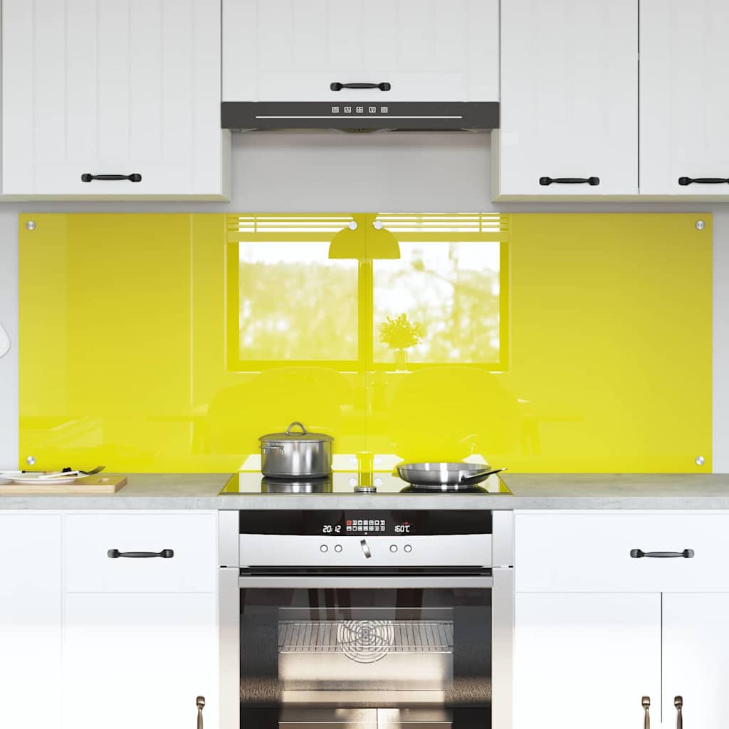 Rivestimento da Cucina 2 pcs Giallo 80 x 60 cm vetro temperato