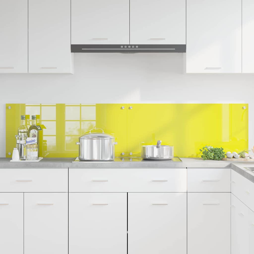 Rivestimento da Cucina 2 pcs Giallo 90 x 40 cm vetro temperato