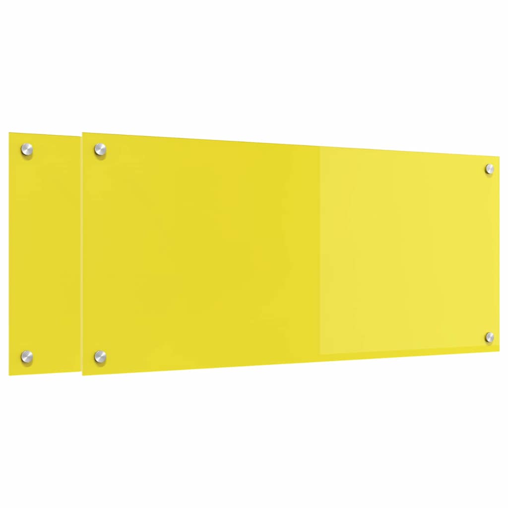 Rivestimento da Cucina 2 pcs Giallo 90 x 40 cm vetro temperato