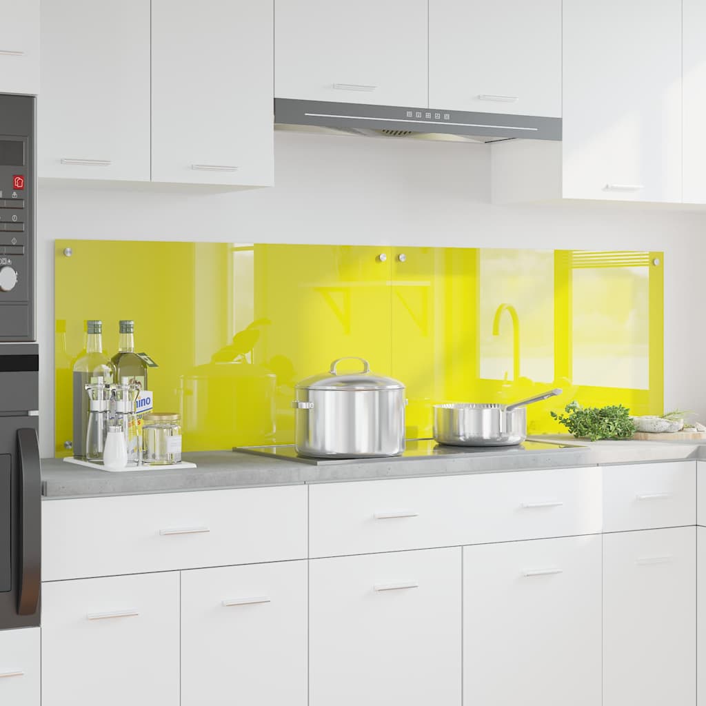 Rivestimento da Cucina 2 pcs Giallo 90 x 50 cm vetro temperato