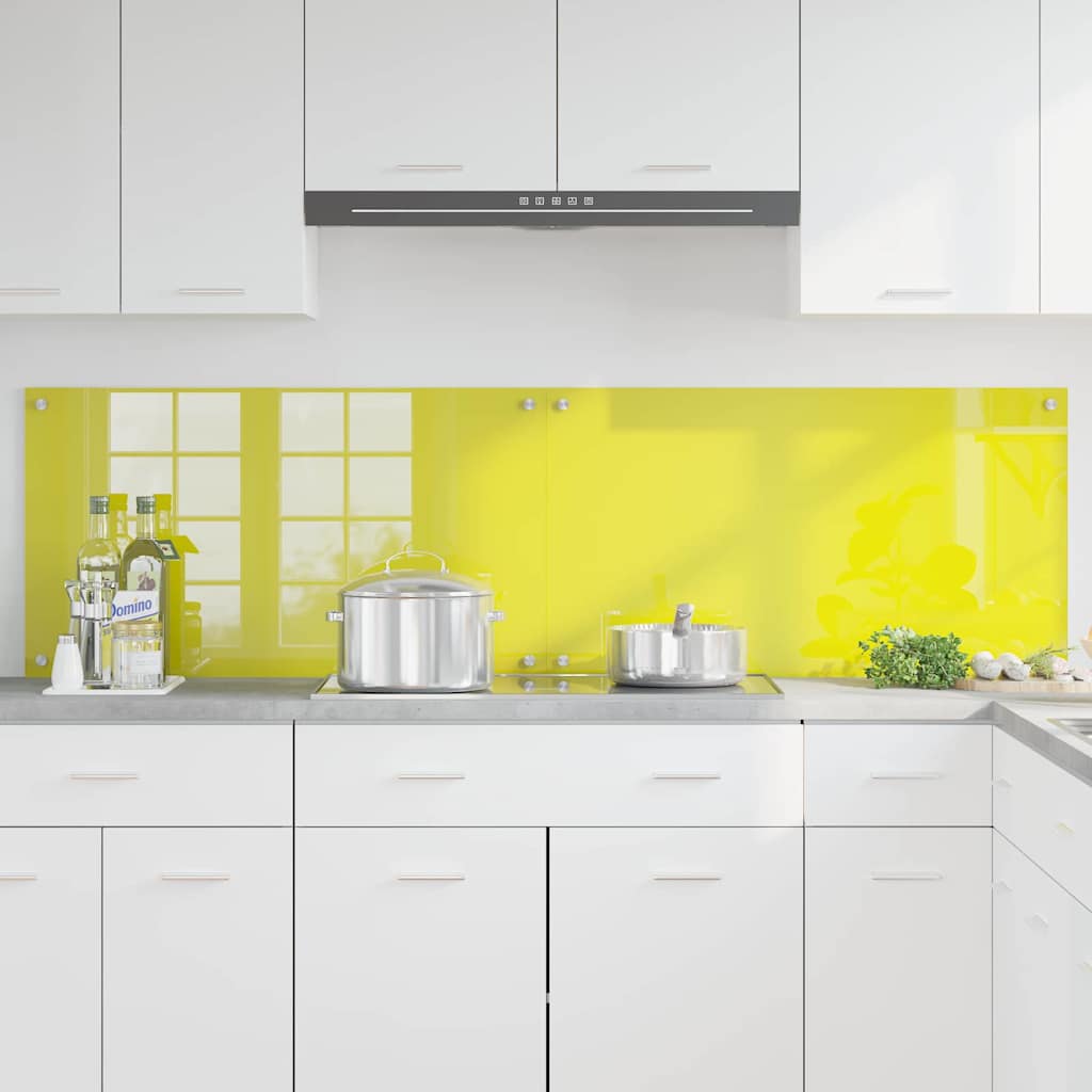 Rivestimento da Cucina 2 pcs Giallo 90 x 50 cm vetro temperato