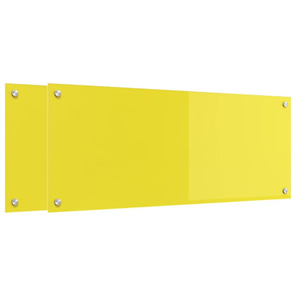 Rivestimento da Cucina 2 pcs Giallo 100 x 40 cm vetro temperato