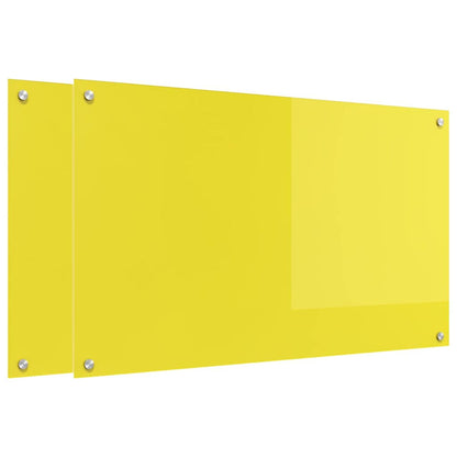 Rivestimento da Cucina 2 pcs Giallo 100 x 60 cm vetro temperato
