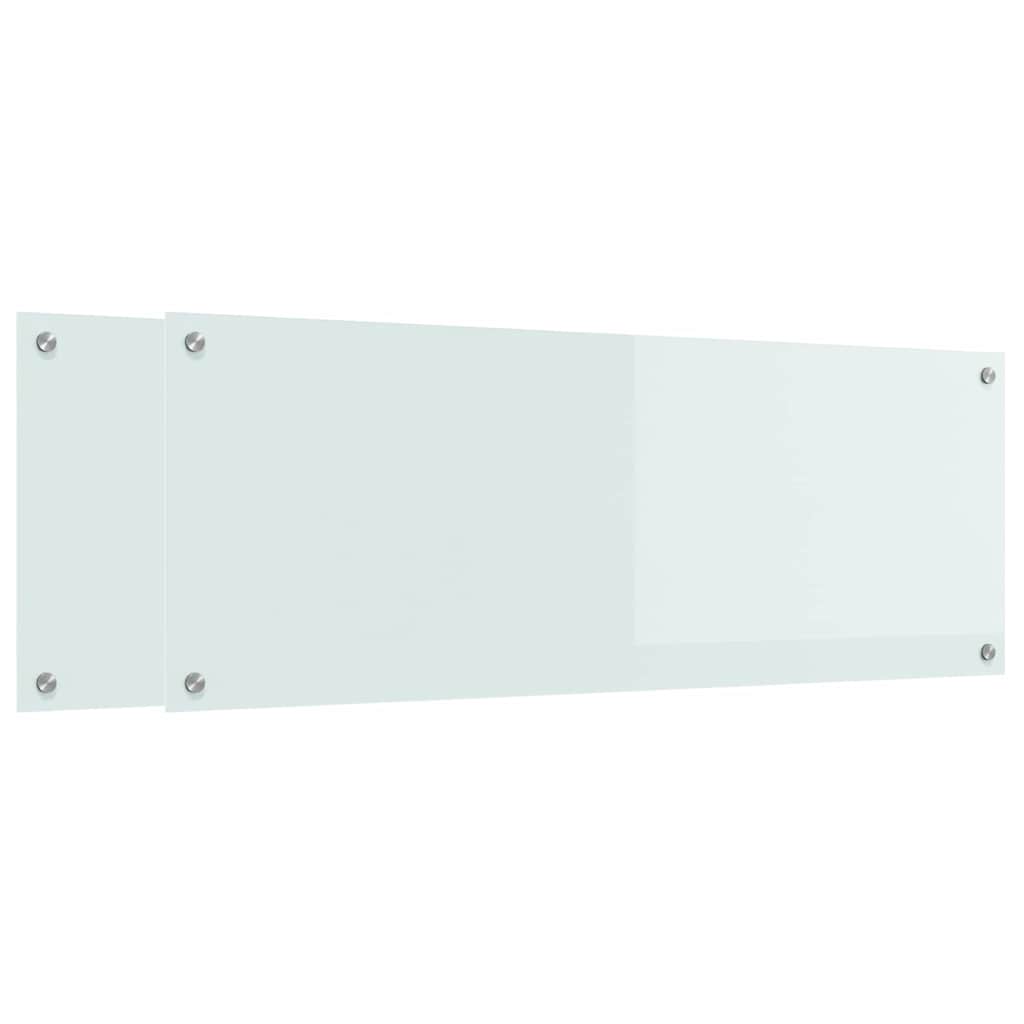 Schienale da cucina 2 pcs Bianco 110 x 40 cm vetro temperato | homemem39