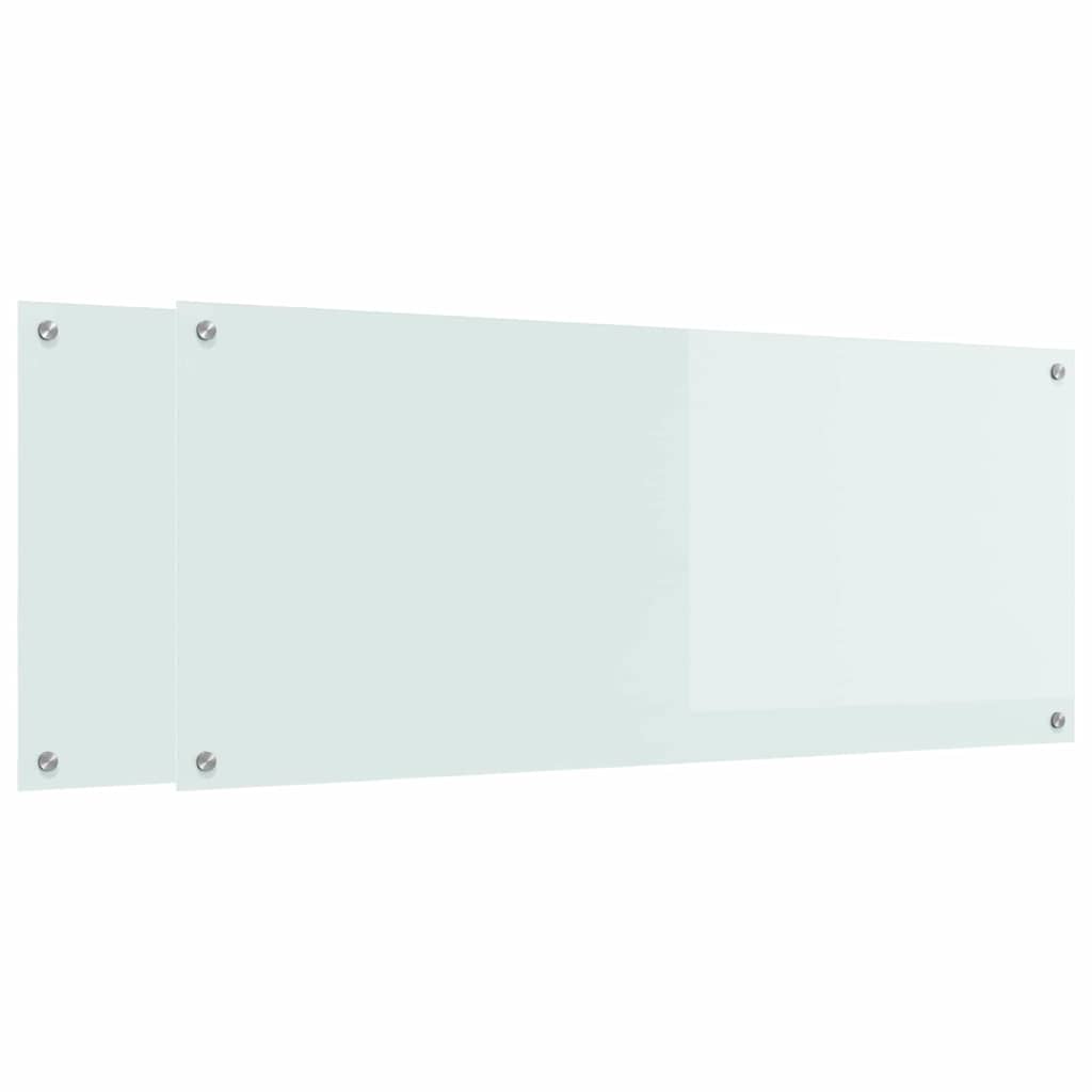 Schienale da cucina 2 pcs Bianco 120 x 50 cm vetro temperato | homemem39