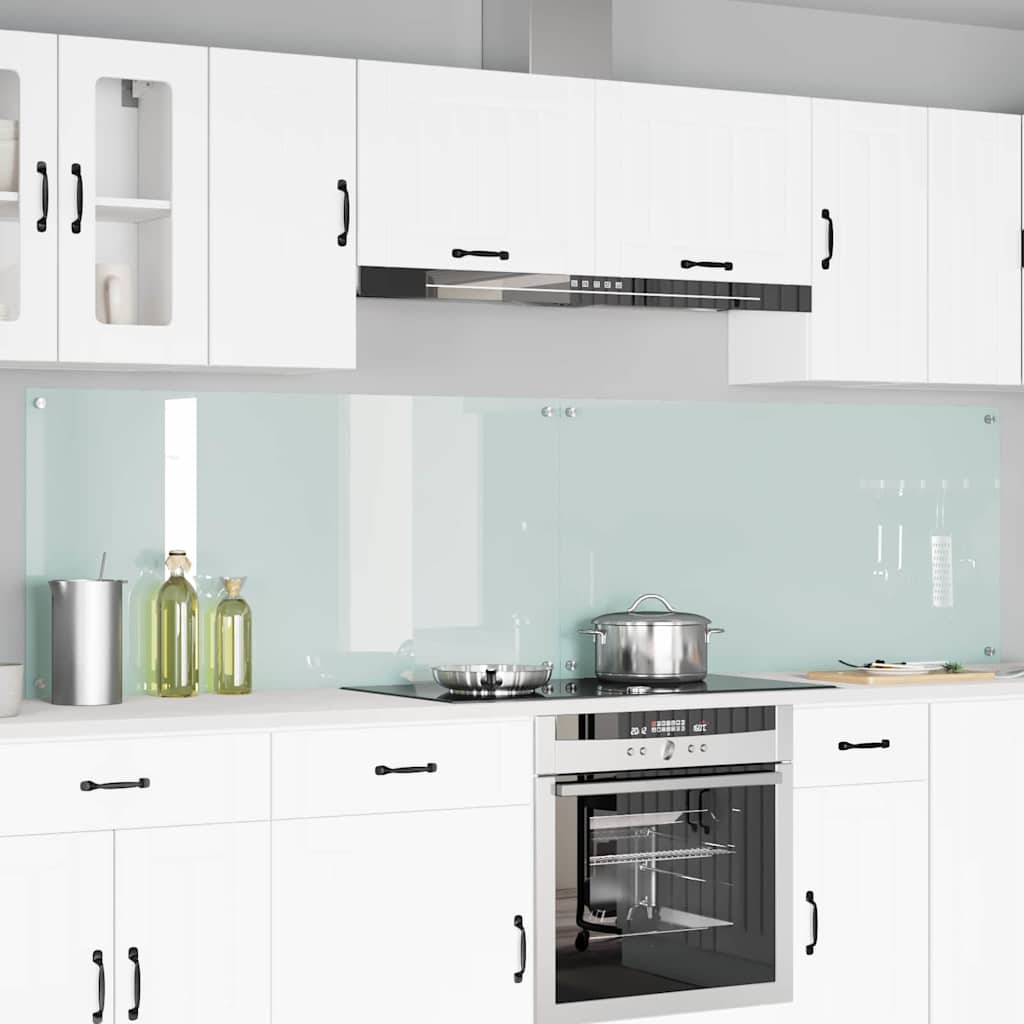 Schienale da cucina 2 pcs Bianco 120 x 60 cm vetro temperato | homemem39