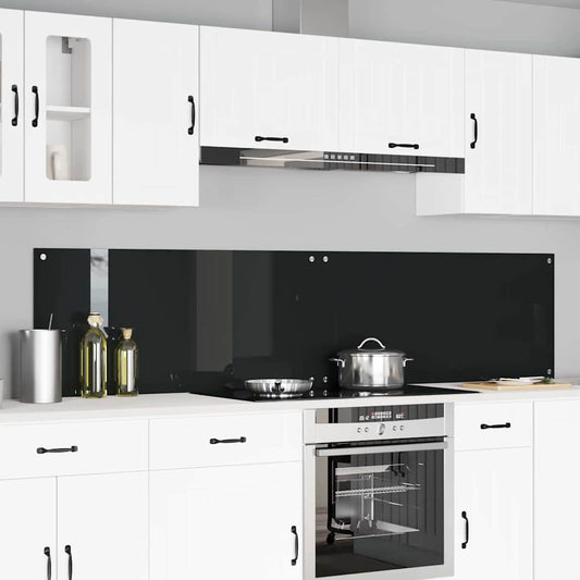 Rivestimento da Cucina 2 pcs Nero 110 x 50 cm vetro temperato