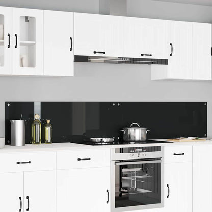 Rivestimento da Cucina 2 pcs Nero 120 x 40 cm vetro temperato