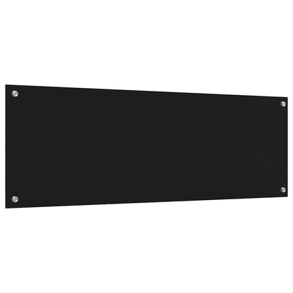 Rivestimento da Cucina 2 pcs Nero 120 x 40 cm vetro temperato