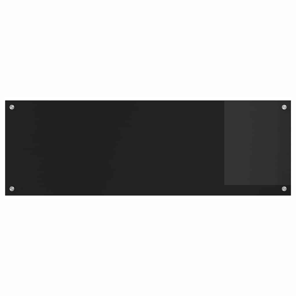 Rivestimento da Cucina 2 pcs Nero 120 x 40 cm vetro temperato