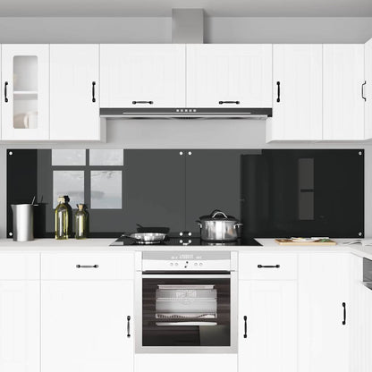 Schienale da cucina 2 pcs Nero 120 x 60 cm vetro temperato | homemem39