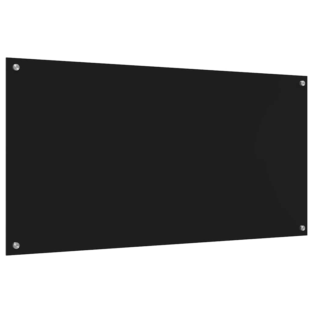 Schienale da cucina 2 pcs Nero 120 x 60 cm vetro temperato | homemem39