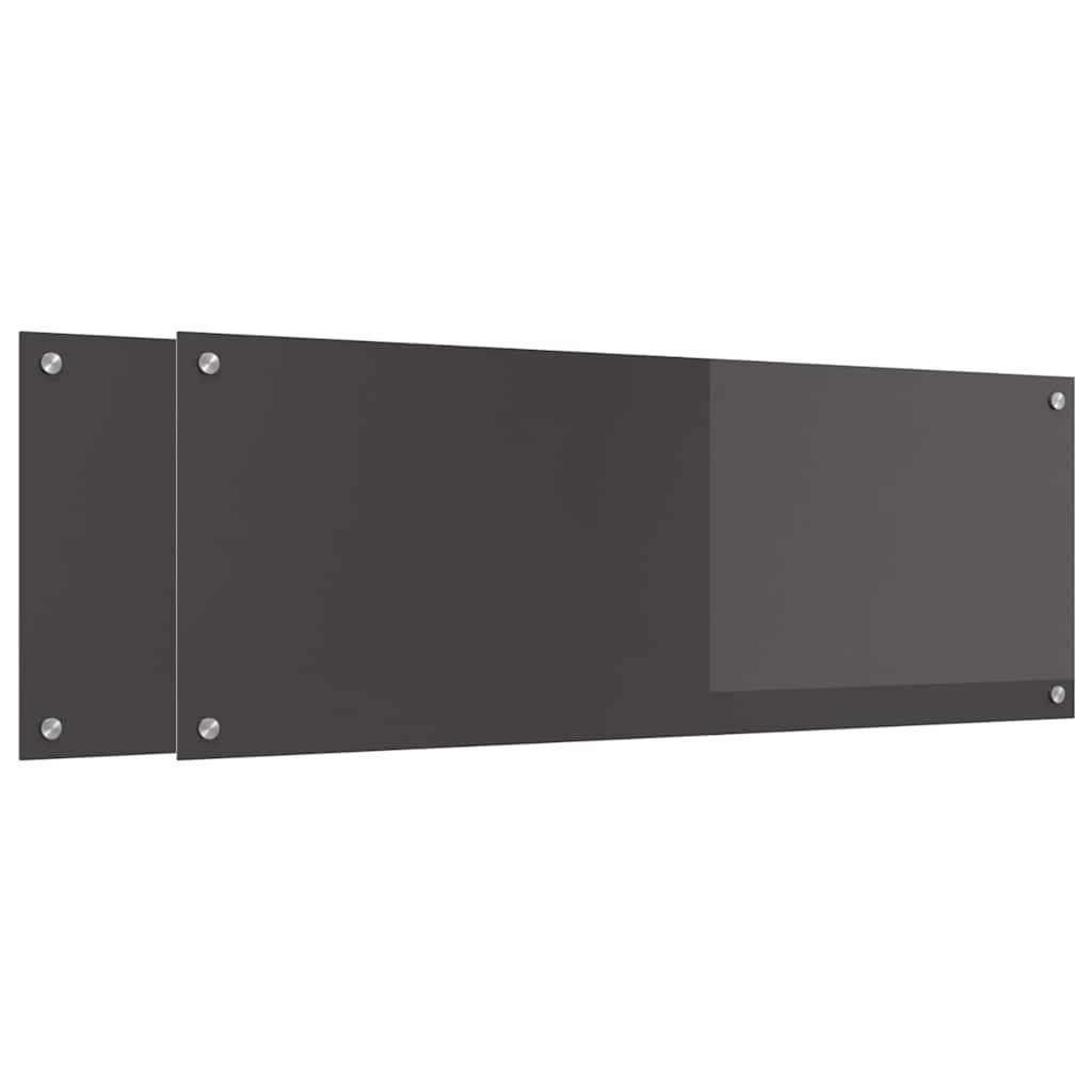 Rivestimento da Cucina 2 pcs Grigio scuro 110 x 40 cm