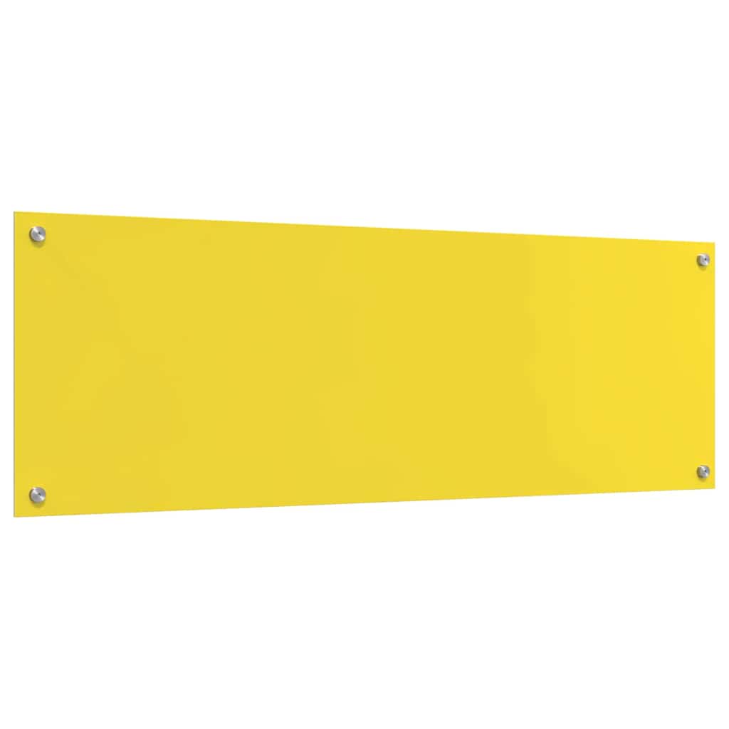 Rivestimento da Cucina 2 pcs Giallo 120 x 40 cm vetro temperato