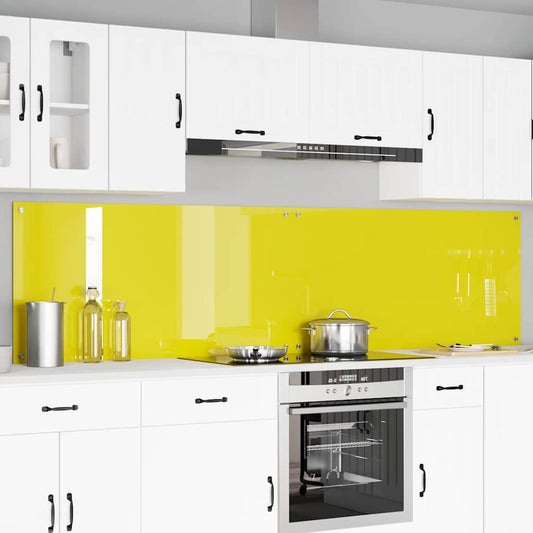 Rivestimento da Cucina 2 pcs Giallo 120 x 60 cm vetro temperato
