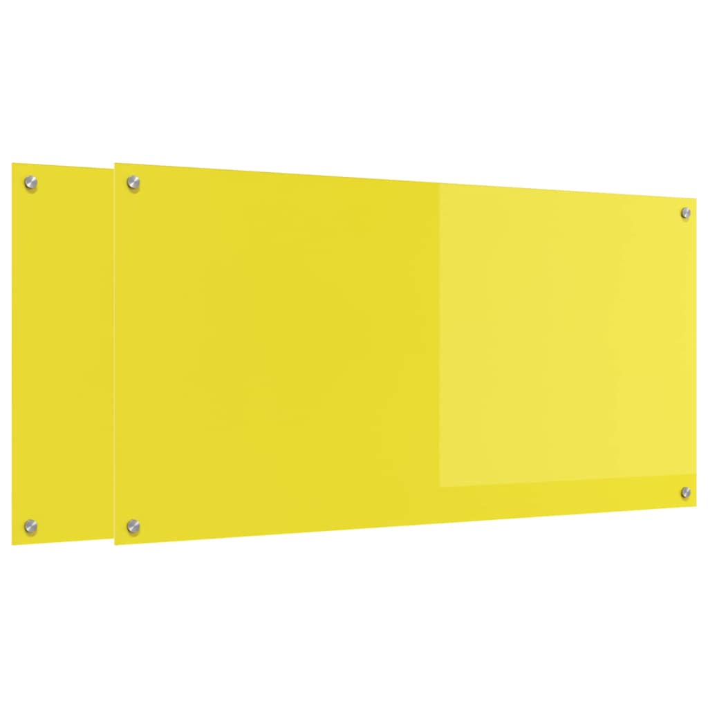 Rivestimento da Cucina 2 pcs Giallo 120 x 60 cm vetro temperato