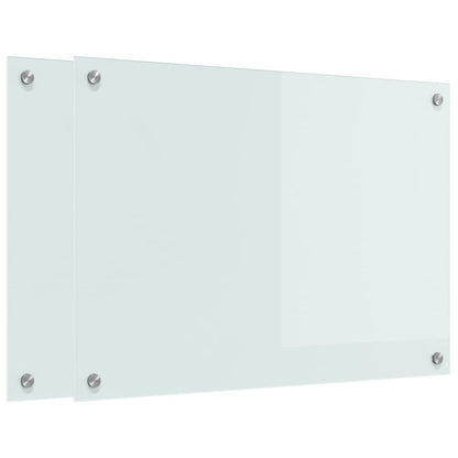 Rivestimento da Cucina 2 pcs Bianco 70 x 50 cm vetro temperato