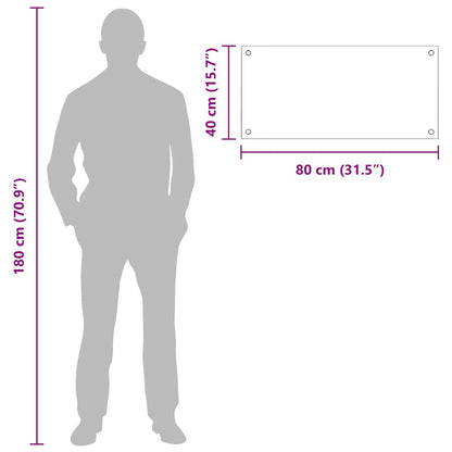 Rivestimento da Cucina Bianco 80 x 40 cm vetro temperato