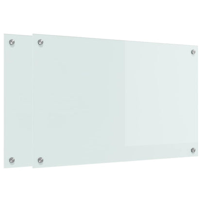 Schienale da cucina 2 pcs Bianco 80 x 50 cm vetro temperato | homemem39