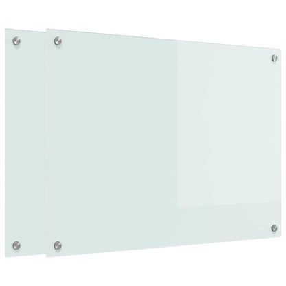 Rivestimento da Cucina 2 pcs Bianco 80 x 60 cm vetro temperato