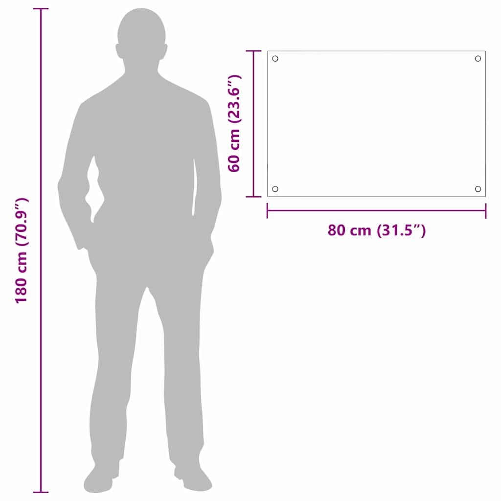 Rivestimento da Cucina 2 pcs Bianco 80 x 60 cm vetro temperato