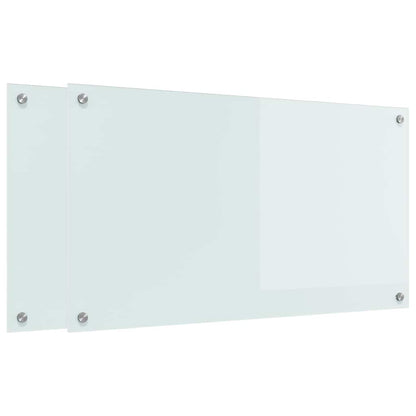 Rivestimento da Cucina 2 pcs Bianco 90 x 50 cm vetro temperato