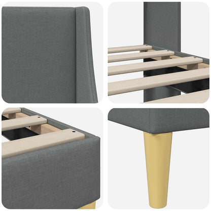 Struttura del letto Grigio scuro 90 x 190 cm Velluto | homemem39