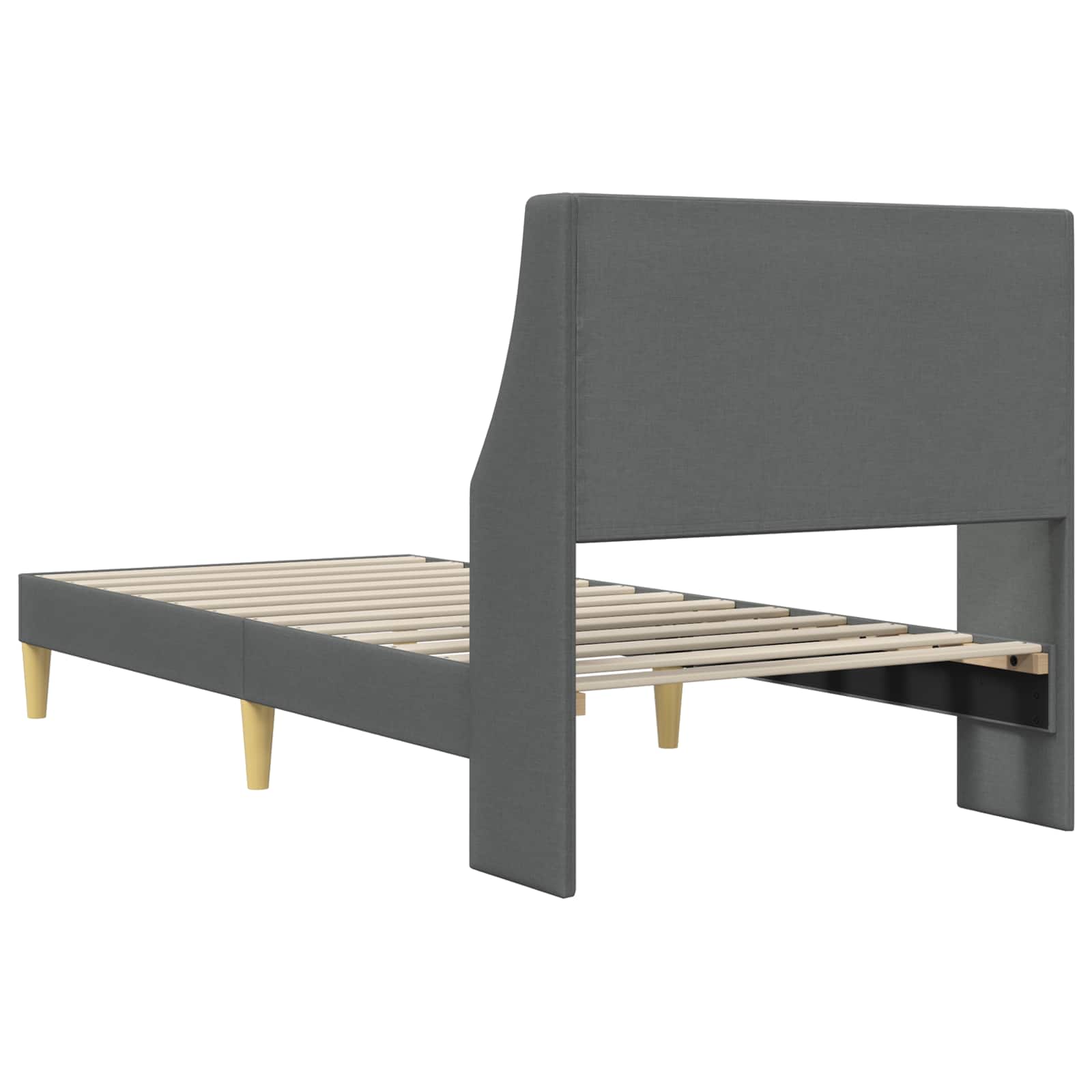 Struttura del letto Grigio scuro 90 x 190 cm Velluto | homemem39