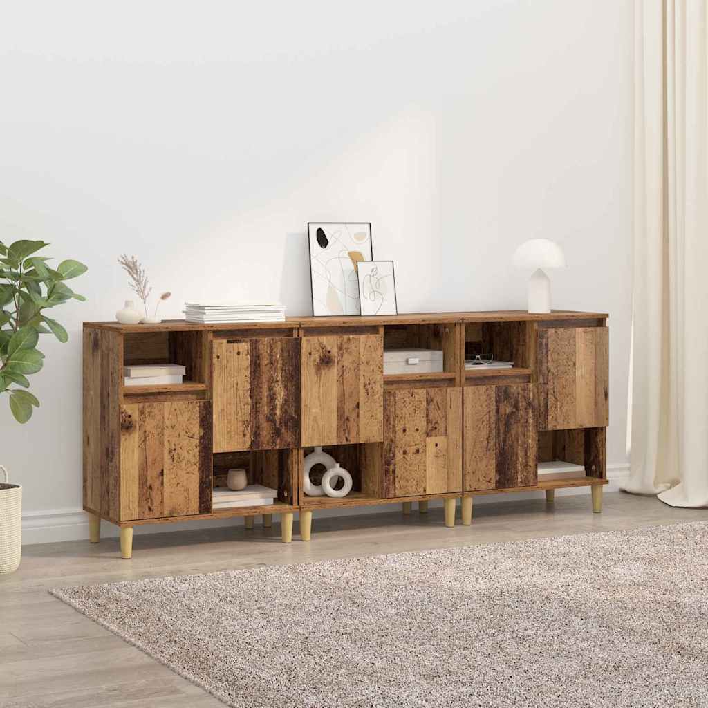 Sideboards 3 pcs Legno vecchio 60 x 35 x 70 cm