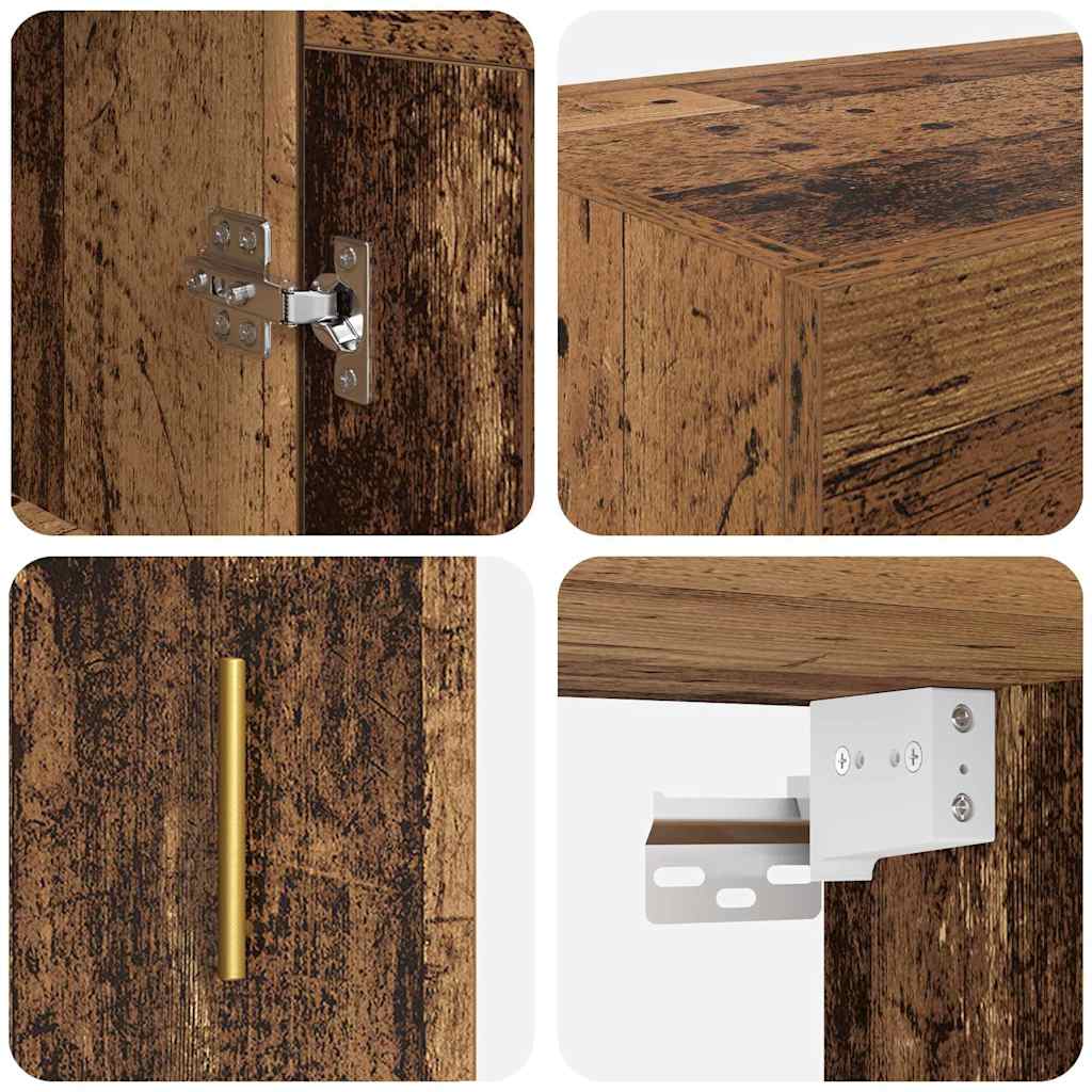 Armadietti a Muro 2 pcs Legno vecchio 69,5 x 34 x 90 cm